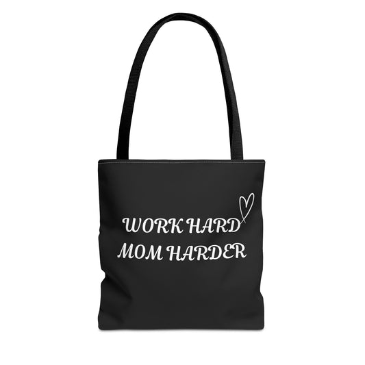 Mom Tote Bag - Work Hard Mom Harder Personalized Gift for Mom