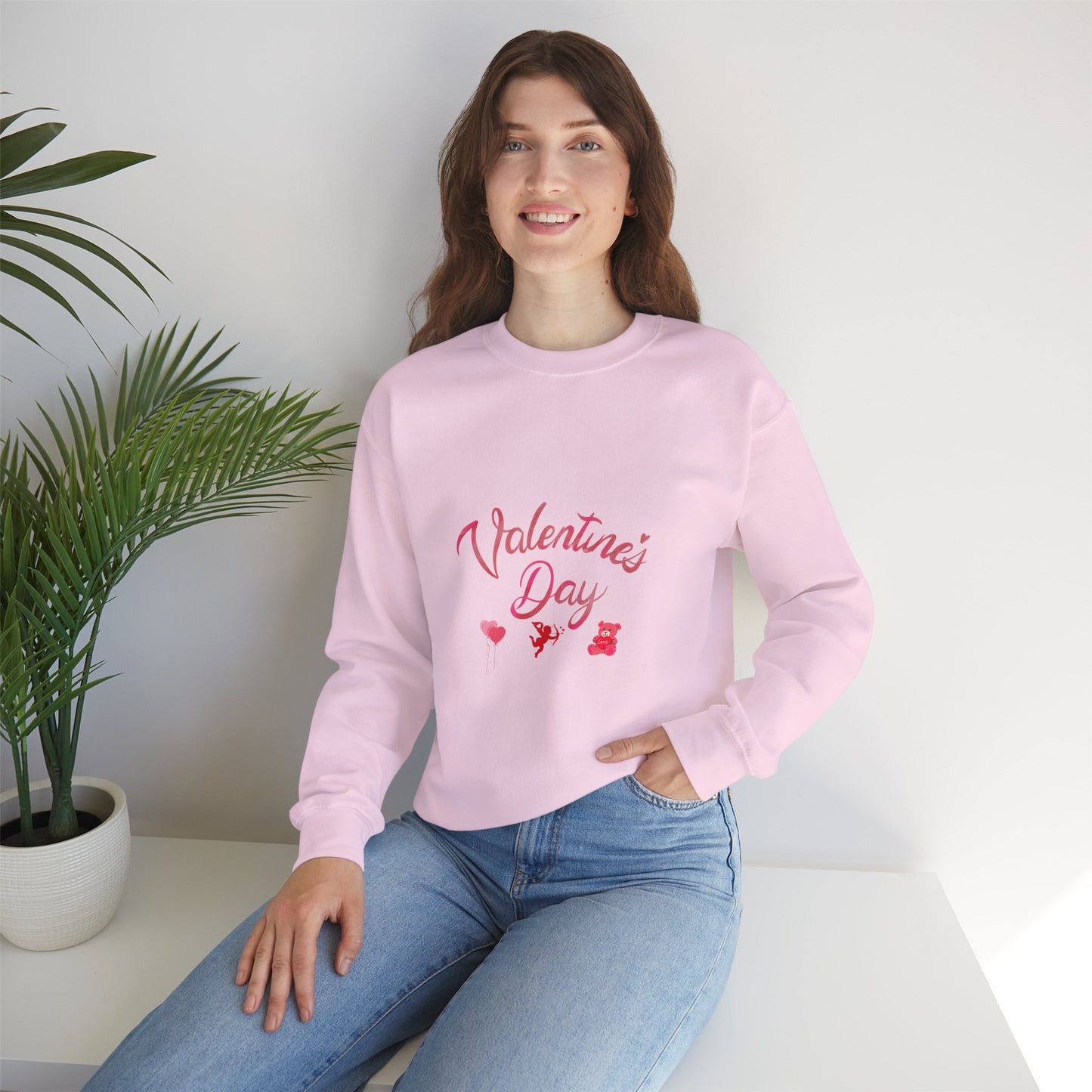 Valentines Day Unisex Sweatshirt, Gift for Her, Women Valentines Gift, Crewneck Jumper, Love Present, Heart Print Shirt