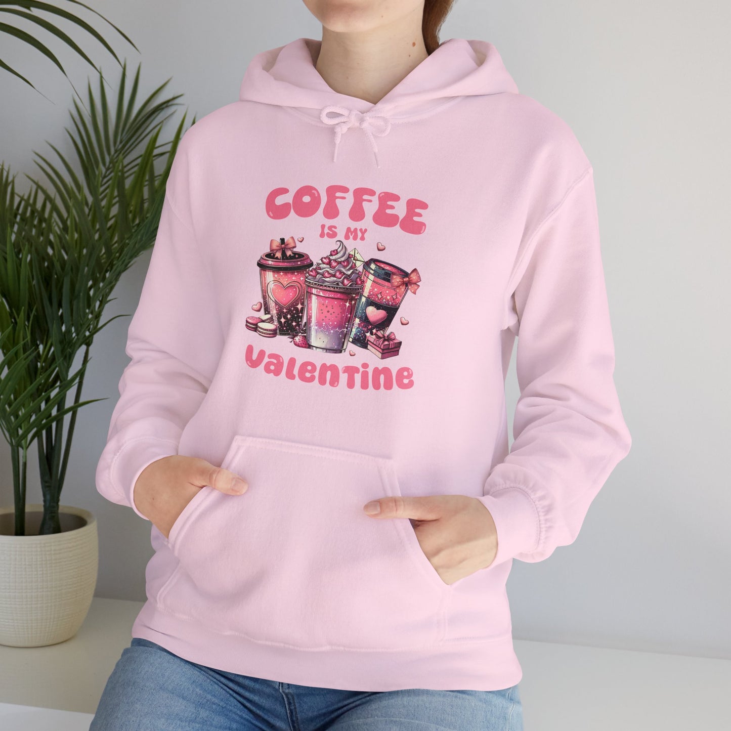 Valentine Hoodie, Gift for Her, Coffee Lover, Unisex Hooded Sweatshirt, valentine day