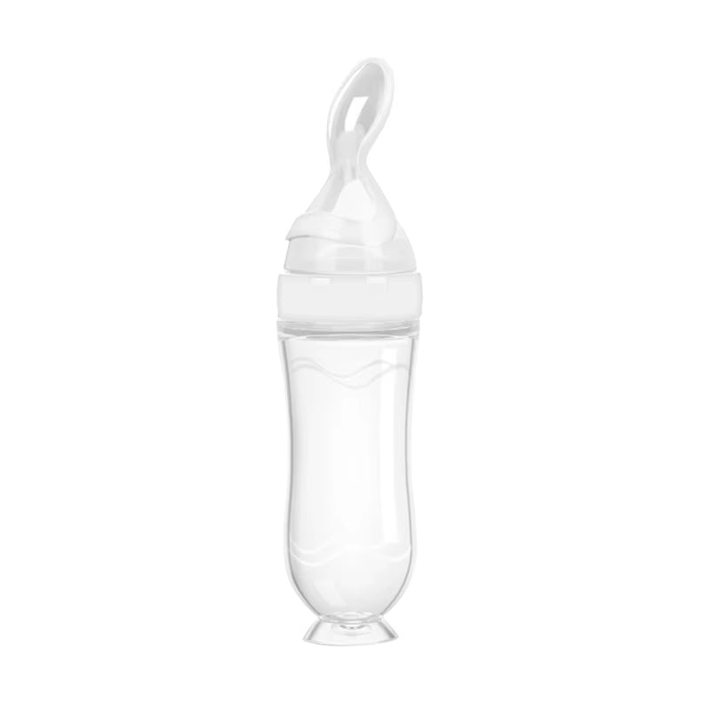 Silicone Baby Feeding Bottle with Spoon for Rice Cereal and Milk Supplementation