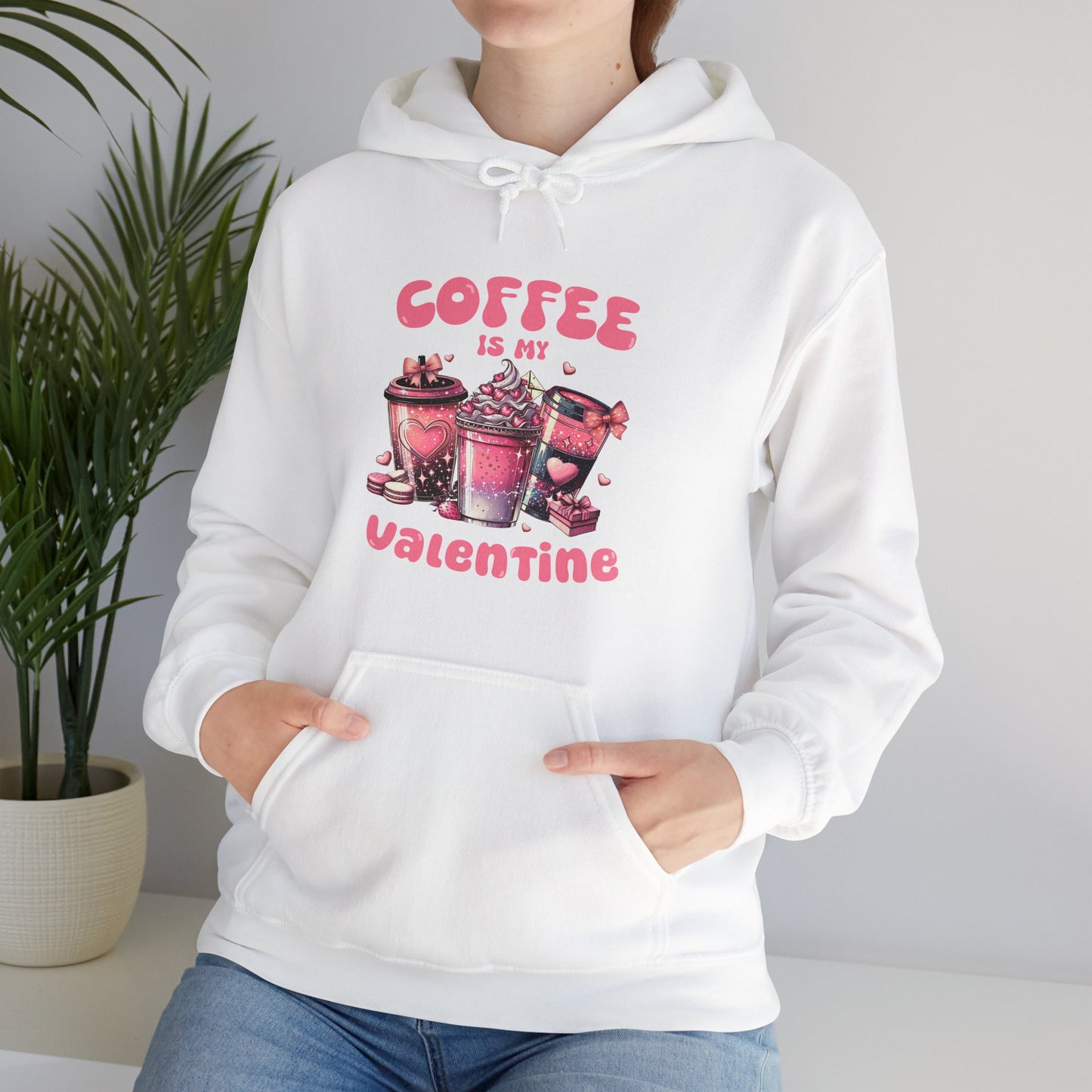 Valentine Hoodie, Gift for Her, Coffee Lover, Unisex Hooded Sweatshirt, valentine day