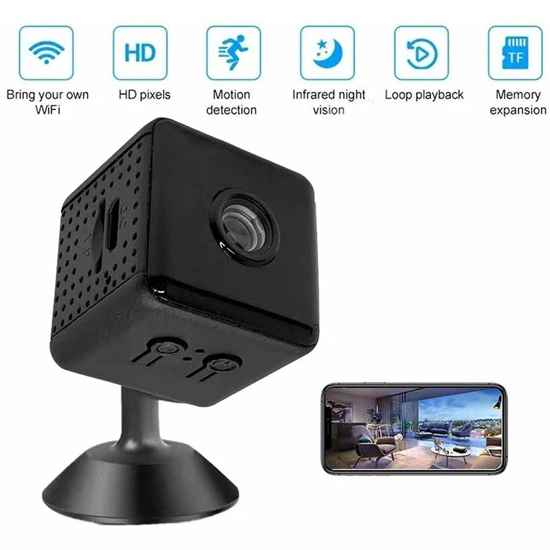 1080P Wireless Mini Camera with Remote Monitoring, Motion Detection, and Extended Battery Life for Home Security