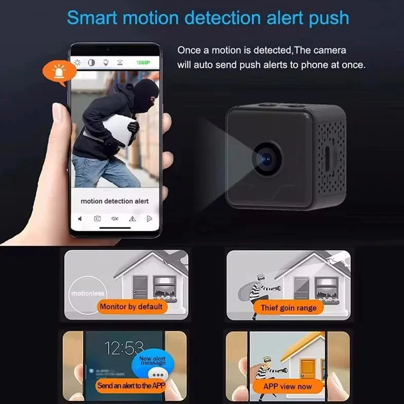 1080P Wireless Mini Camera with Remote Monitoring, Motion Detection, and Extended Battery Life for Home Security